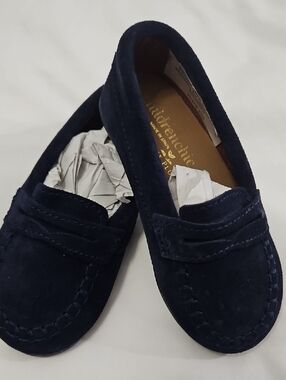 Petite Plume Dark Navy Suede George Slipper